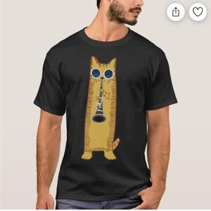 Cat Clarinet Graphic T-Shirt